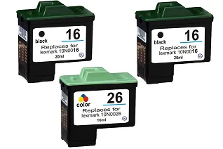 Lexmark Z602 3-pack 2 black 16 (T0529), 1 color 26 (T0530)